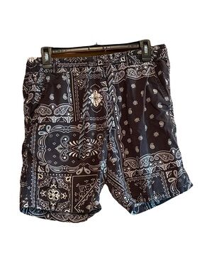 Cactus Man(Ricky Singh) men’s Black Bandana Print Swim Trunks size Med